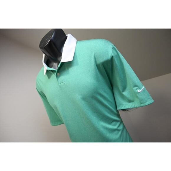Nike Golf Polo Dri Fit Standard Fit Short Sleeve Green Shirt Mens Sz Large - Picture 1 of 9